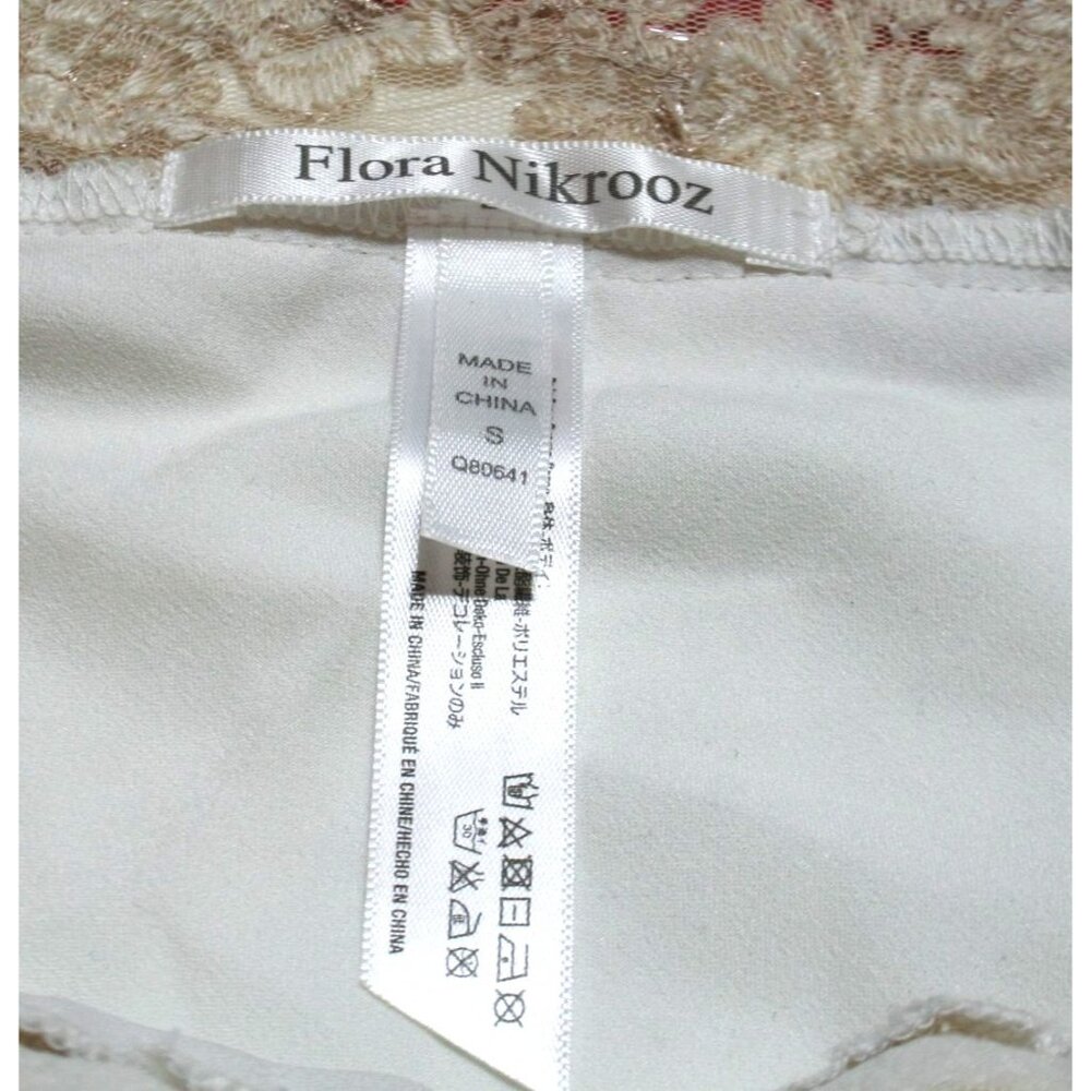 Flora Nikrooz Chemise White Gold Lace Womens‎ S Babydoll Camisole Bridal Wedding - Picture 4 of 4
